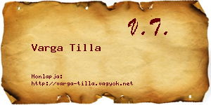 Varga Tilla névjegykártya